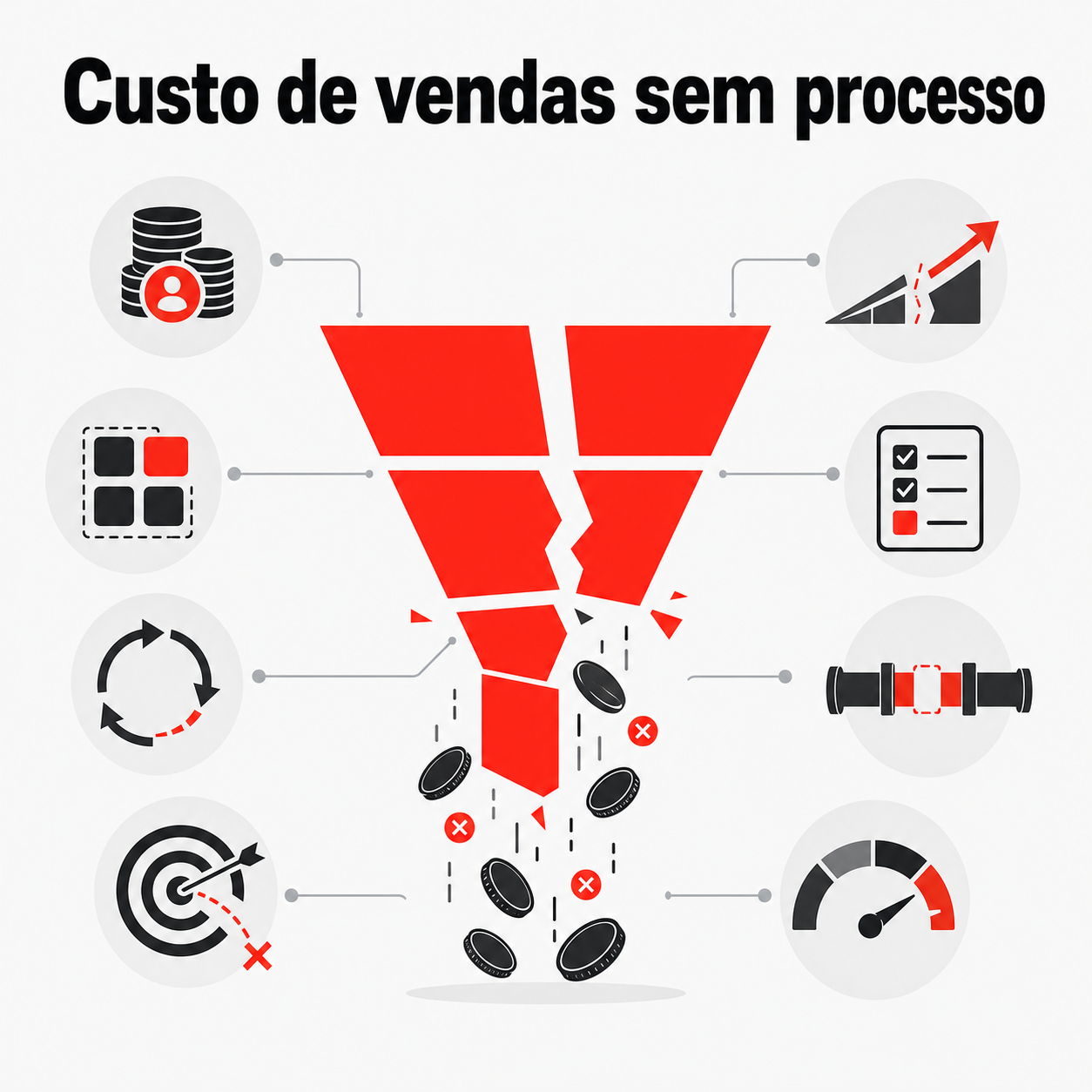 Custo de vendas sem processo: onde vaza dinheiro