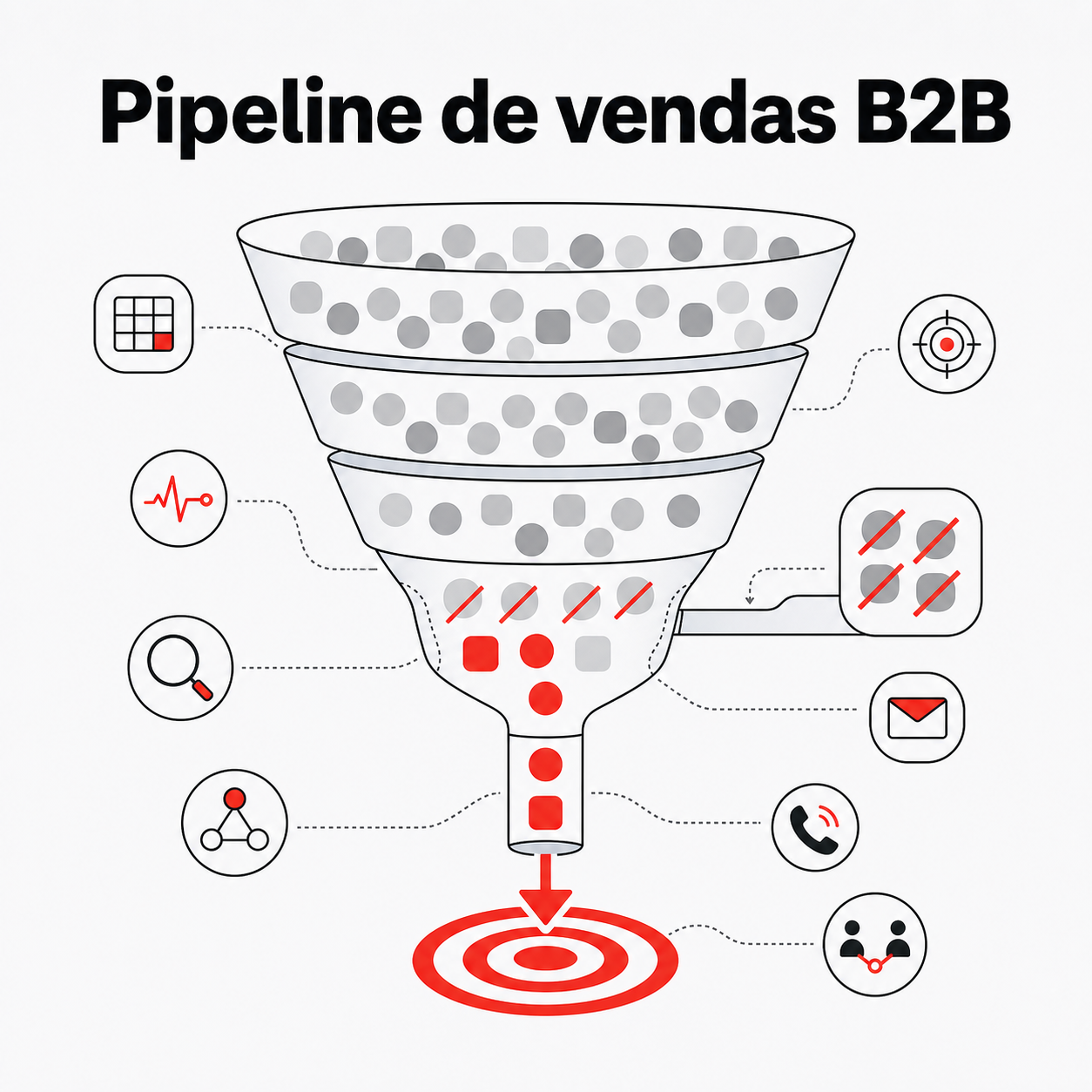 Pipeline de vendas B2B: gargalo antes da meta